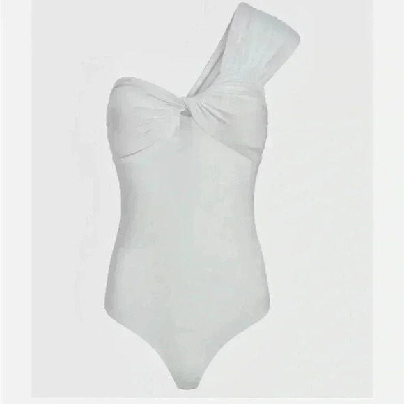 Express Body Contour Compression One Shoulder Twist Thong Bodysuit - Small - Picture 4 of 9